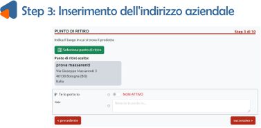 Inserimento indirizzo